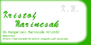 kristof marincsak business card